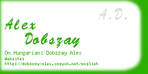 alex dobszay business card